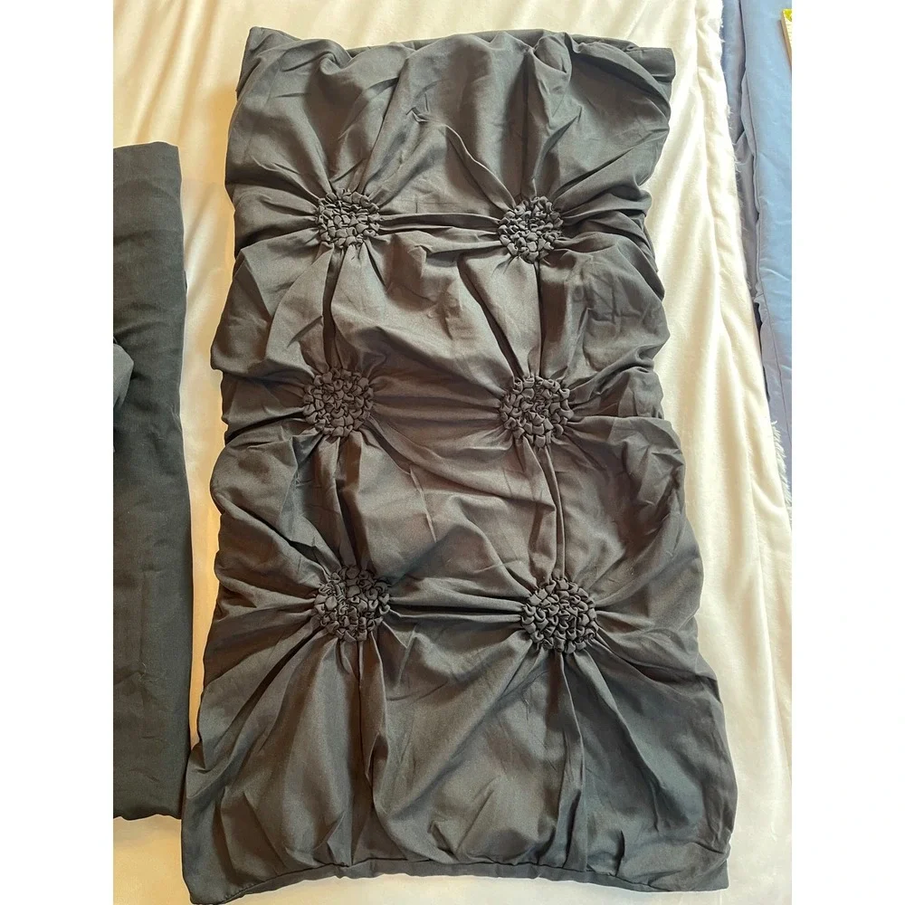 Bedsure King Cal King Black Pinch Pleat Duvet Cover Set 3pc Pintuck Zipper